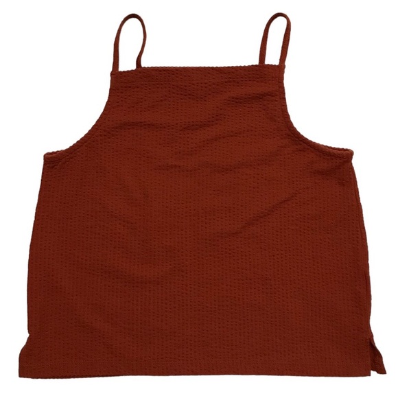 Madewell Seersucker Apron Tank Top Square Neck Crop Boxy Texture 90s Y2K Size XS - Picture 13 of 13